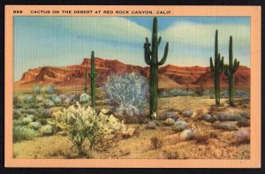 California RED ROCK CANYON Cactus on the Desert LINEN