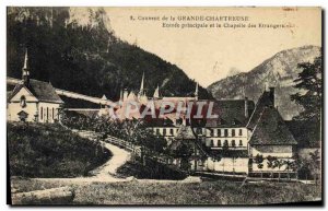 Old Postcard Convent of the Grande Chartreuse main entrance and the chapel of...