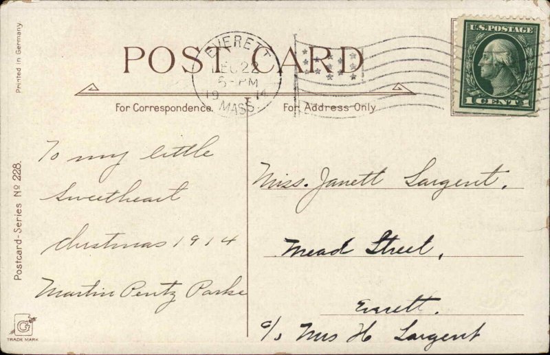 Christmas Children Gifts c1910s Postcard