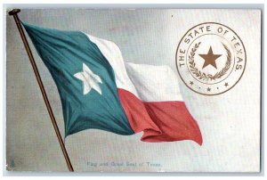 Dallas Texas TX Postcard Flag And Great Seal Of Texas Scene 1907 Tuck Antique