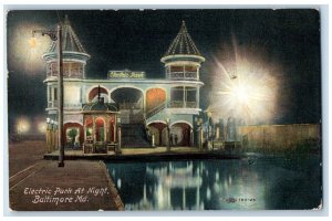 1909 Electric Park Night Baltimore Maryland MD Port Dickinson New York Postcard