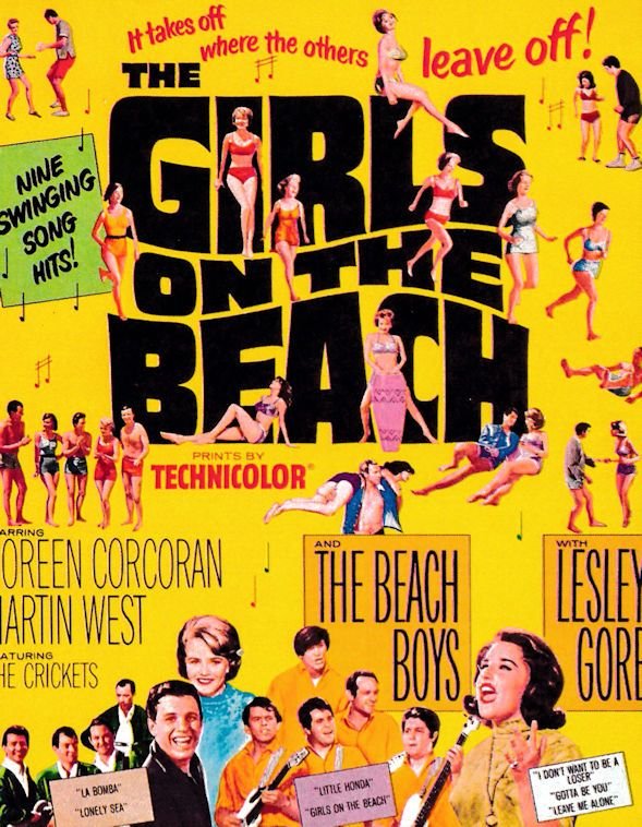 Girls On The Beach Boys Lesley Gore Rock'n'Roll Music Film Poster Postcard