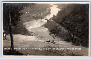 1910-30's ANSTED WEST VIRGINIA VIEW FROM HAWK'S NEST ROCK REAL PHOTO POSTCARD