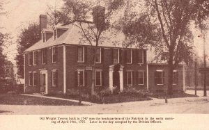 Vintage Postcard Old Wright Tavern Headquarters Of The Patriots Concord Mass MA