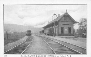 J86/ Oxford New Jersey Postcard c1910 Lackawanna Railroad Depot Station 38