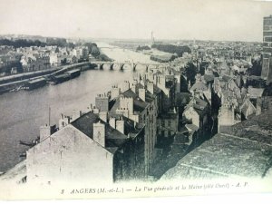 Vintage Postcard Angers La Pue Generale el la Maine Cole Ouest France