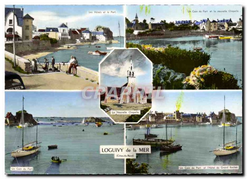 Postcard Modern Loguivy de la Mer hotels and port Hotel Grand rock