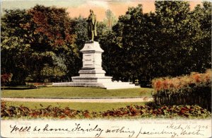 Schiller Monument Lincoln Park Chicago IL Illinois Antique Postcard UDB UNP WOB 