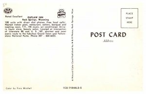 Postcard RESTAURANT SCENE Rock Springs Wyoming WY AT6188