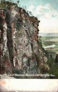 Vintage Postcard 1908 View of Old Man of Monument Mountain Great Barrington MA