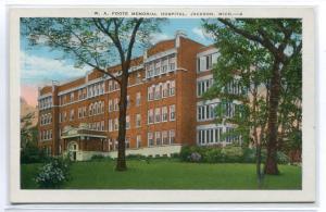 Foote Memorial Hospital Jackson Michigan postcard