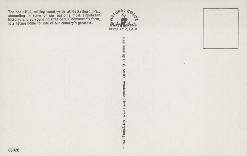 USA Eisenhower Farm and Gettysburg Countryside Chrome Postcard 08.95