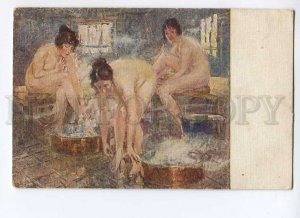 3032327 NUDE Women in Bathhouse by TIKHOV vintage Russian PC