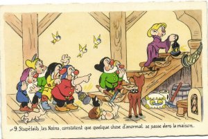 PC DISNEY, SNOW WHITE AND THE SEVEN DWARFS, Vintage Postcard (b35807)