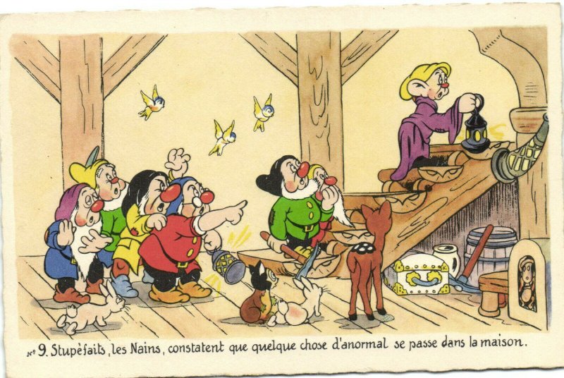 PC DISNEY, SNOW WHITE AND THE SEVEN DWARFS, Vintage Postcard (b35807)