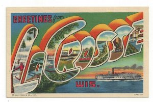 Postcard Wisconsin WI Greetings from LaCrosse LARGE Letter Standard View Card