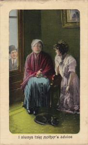 Mother and Duaghter I Always Take Mother's Advice 1912