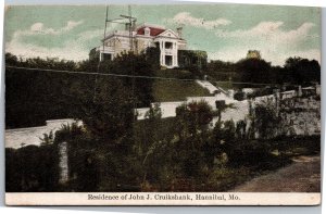 Postcard MO Hannibal Residence of John J. Cruikshank