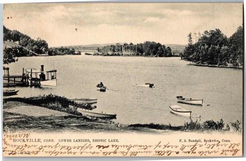 Tucks 006, Lower Landing, Snipsic Lake Rockville Connecticut c1905 Postcard N12