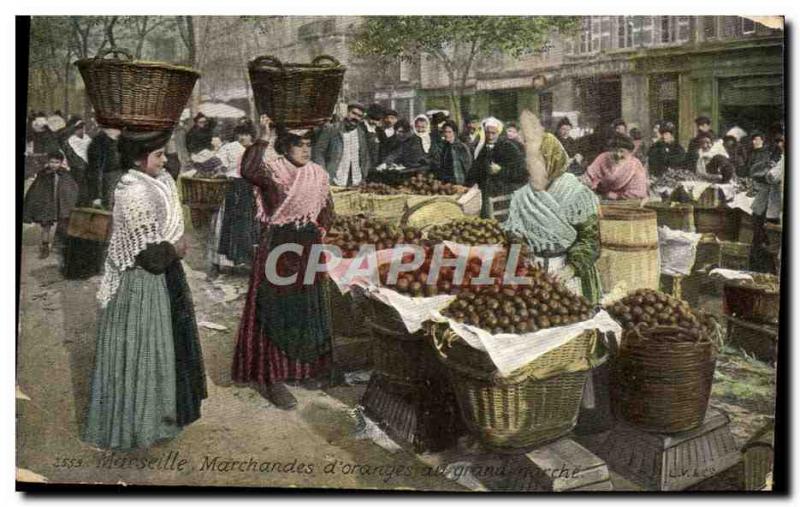 Old Postcard Marseille a corner of the large march