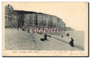 Old Postcard Ault beach at high tide