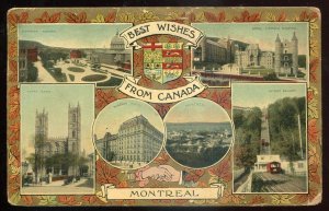 h2293 - MONTREAL Postcard 1909 Multiview Incline Railway. Patriotic Maple Leaf