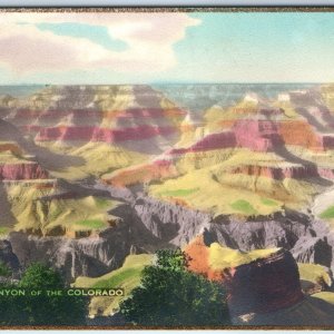 c1910s Grand Canyon, AZ Birds Eye Genuine Hand Colored Martin Ross Co PC A243