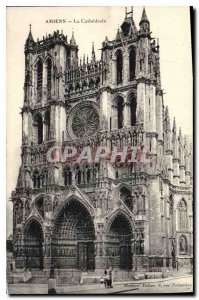 Old Postcard Amiens cathedral