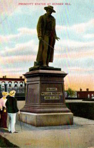 Massachusetts Charlestown Prescott Statue At Bunker Hill