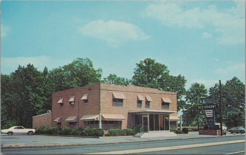 Postcard Myers Restaurant Quakertown PA