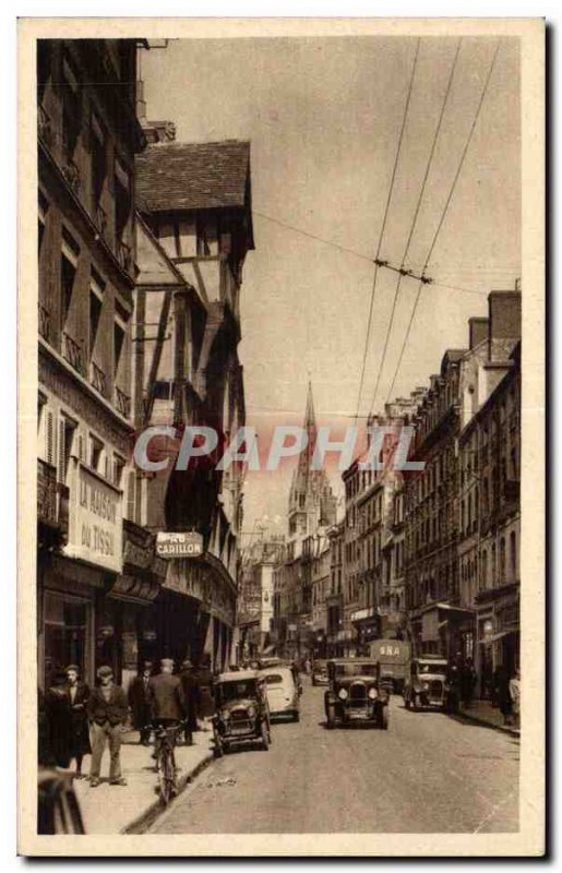 Caen - La Rue Saint Jean - Old Postcard