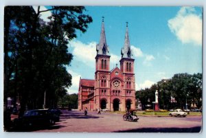 Ho Chi Minh City Vietnam Postcard Catholic Cathedral c1960's Vintage Posted