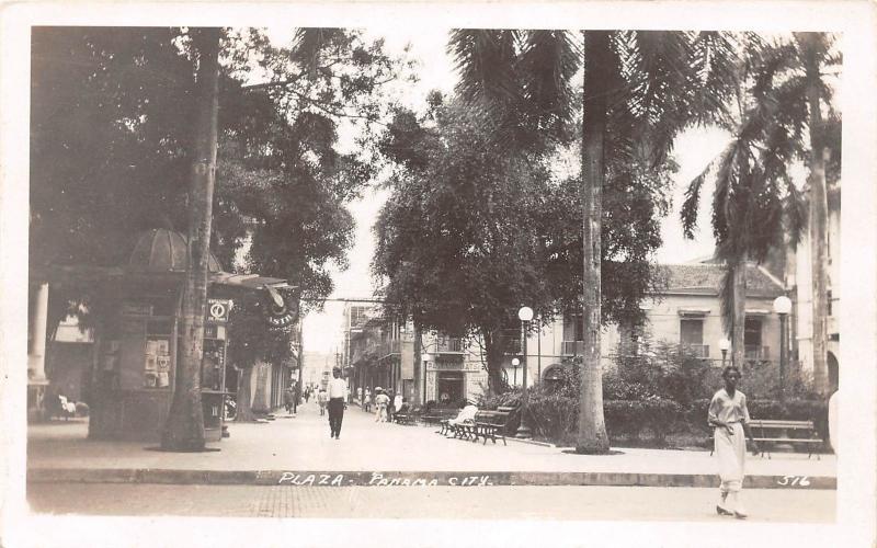 E48/ Foreign RPPC Postcard Central America c1920s Panama City Plaza Stores 3