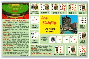 c1960's Hotel Sahara Black Jack Rules Gaming Guide Las Vegas Nevada NV Postcard