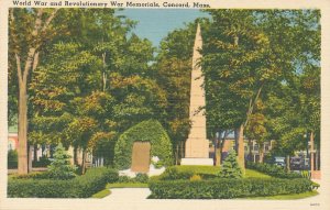 Battle Monument and War Memorials - Concord MA, Massachusetts - Linen