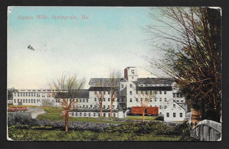 Alpaca Mills Outside View Springdale ME Unused c1910s