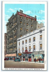 1935 Hotel Hayward And Odenbach Coffee Shop Cars Rochester New York NY Postcard