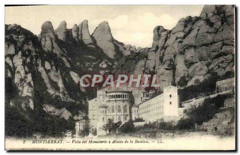 Old Postcard Montserrat Vista General del Monasterio