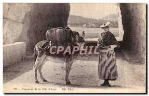 Old Postcard Peasant of the French Cote d Donkey Donkey