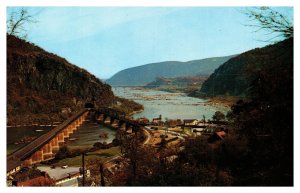 Postcard WV Harpers Ferry - Potomac and Shenandoah River junction