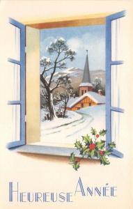 BG20590   bonne annee new year mistletoe winter landscape france