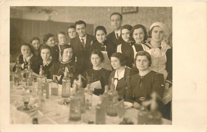 Party snapshot vintage photo postcard people social history