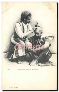 Old Postcard Hairdresser Barber Wig Moor and Mozabite