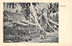 Penang Malaysia Village Scene Vintage Postcard AA69007