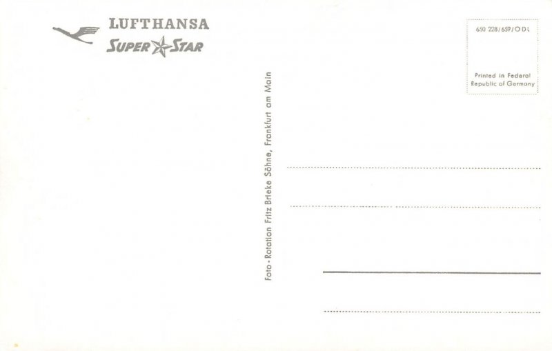 LPD64 Postcard  Aviation Airplane Aeroplane  Lufthansa Super Star