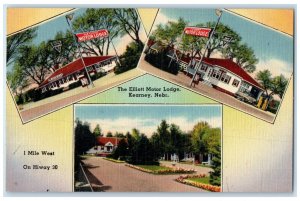 1949 The Elliot Motor Lodge Kearney Nebraska NE Multiview Vintage Postcard