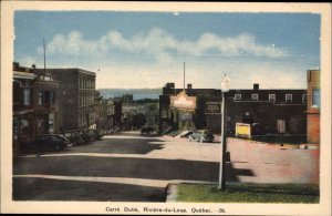 Riviere du Loup Quebec Street Scene Car Vintage Postcard