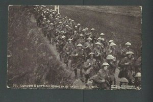 Ca 1916  PPC* WWI London Scottish Men Marching To The Trenches Mint
