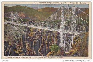 Suspension Bridge over the Royal Gorge, Canon City, Colorado, PU-1951