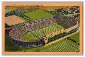 Cambridge Massachusetts MA Postcard Airplane View Harvard Stadium c1940 Unposted